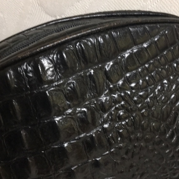 Vintage 80’s Black Croc Leather Handbag - Picture 4 of 6